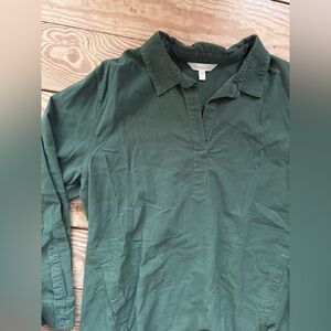 green corduroy popover shirt from Garnet Hill size m